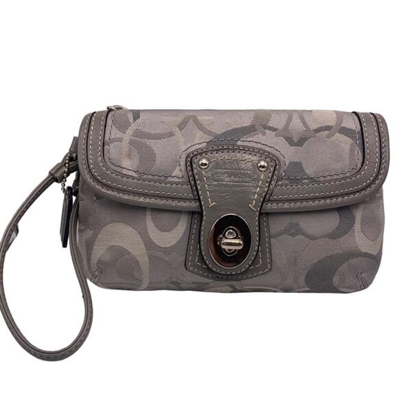COACH y2k Signature Gray Wristlet - Picture 2 of 10